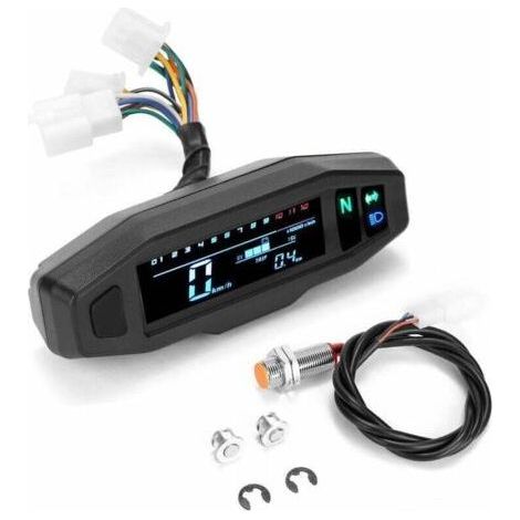 Mini compteur universel de moto numérique LCD compteur de vitesse compteur kilométrique numérique tachymètre de vélo de moteur électrique,de dyk.Trywise (1/4)