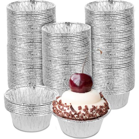 200 Moule à tarte, Aluminium, 150 ml, Résistant chaleur, Jetable, Cuisine, Pâtisserie (1/5)