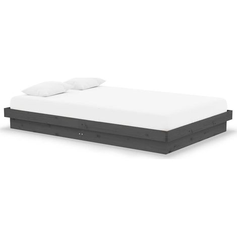 Maison Exclusive - Massivholzbett Grau 120x190 cm (1/5)