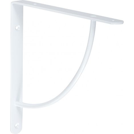 Équerre de fixation en acier époxy blanc – Dimensions H.23 x P.23 cm – Pour tablette en bois – Support jusqu'à 18 kg