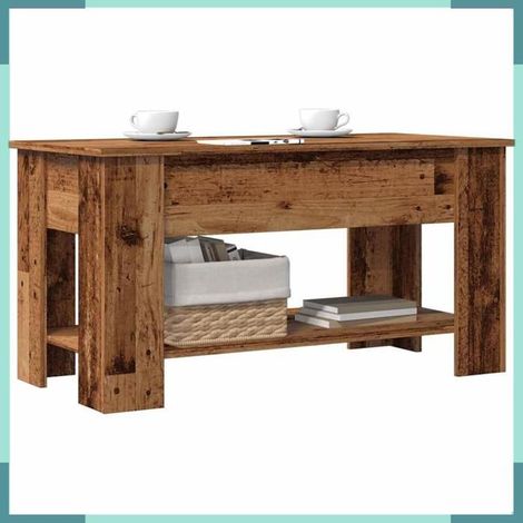 856926 Table basse vieux bois 101x49x52 cm bois d'ingénierie (1/5)