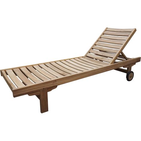BANABA - lettino con ruote in teak