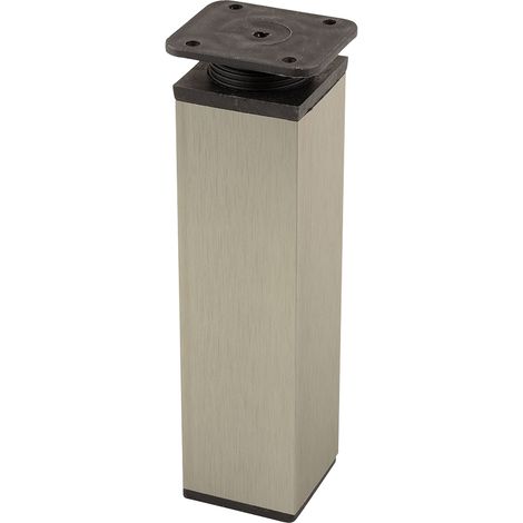 FA009 150 mm verstellbarer Möbelfuß, Edelstahl/schwarze Kunststoffoberfläche SANS MARQUE