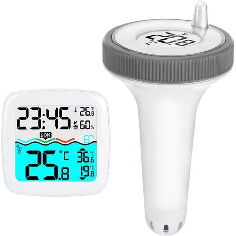 Thermometre Piscine Connecté nombre, Sans Fil, IP67 Flotter Thermomètre de Piscine Utilisé Dans les Aquariums, les Piscines, les Spas, les étangs de Poisson (1/4)