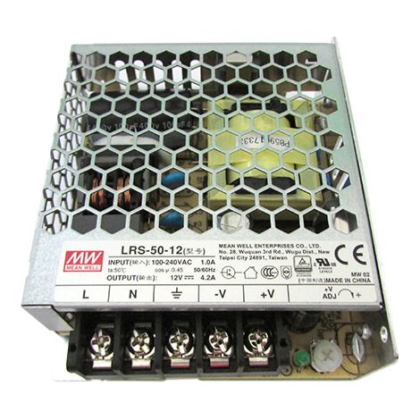 Alimentatore MW MEAN WELL CV 50W 4,2A LRS-50-12 Trasformatore Da AC 220V A DC 12V Per Strip Led (1/3)