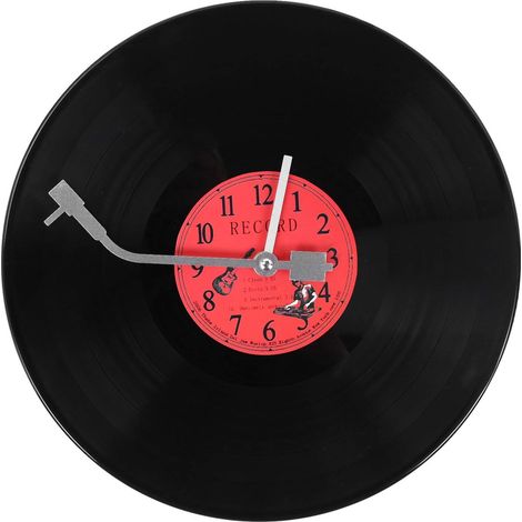 EuropéEn Nostalgique Horloge Ultra Silencieuse Disque Vinyle Personnalité Personnalité Horloge Murale Café Bar Horloge Murale DéCorative
