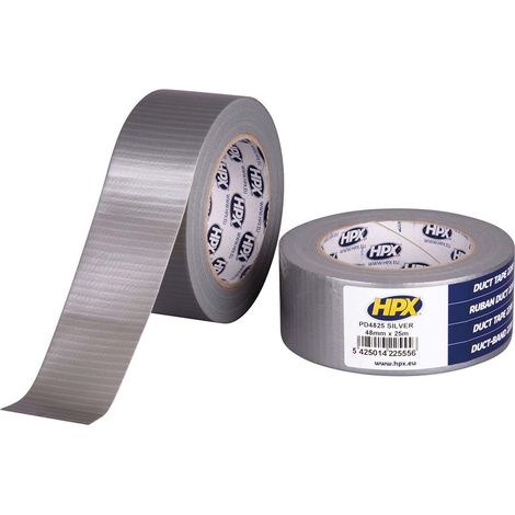 Cinta americana HPX 2200 premium plata 48mm x 50m, alta resistencia y durabilidad.