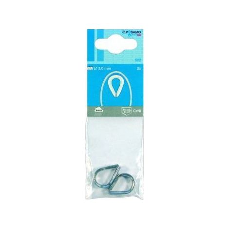 Virola inoxidable 3 mm con 2 unidades (por 10)
