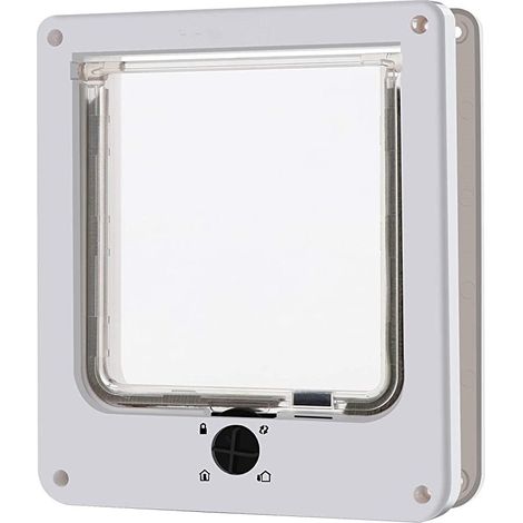 Porte pour chat monobloc, porte pour animaux de compagnie étanche avec serrure rotative à 4 voies pour chats, chiot, facile à installer M-19 5 22 cm (1/2)