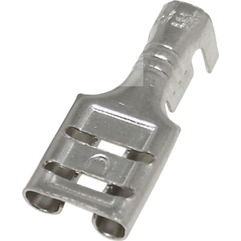 4.8/6.3 Connecteur femelle pour carte de circuit imprimé Borne de fil Type de connecteur Connecteur pressé à froid Gaine à ressort Borne Plaque de soudure 6.3 L'épaisseur du ressort de retenue est de