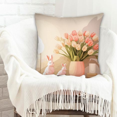 Housse de coussin décorative à fermeture éclair invisible pour décoration de noël de famille (1/5)