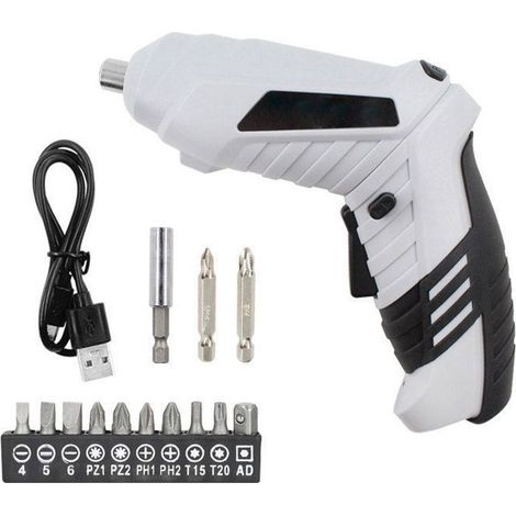 Perceuse Visseuse Sans Fil, Visseuse Devisseuse Accessoires, 2 Sens Rotation + Lampe LED, Câble Charge USB, Idéal pour Artisans (1/5)