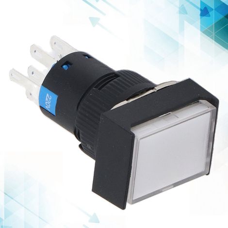 Miniatur-Drucktaster BEM-LA16-22D-JW, weiß, mit Beleuchtung und Selbstverriegelungsfunktion, 220 V (1/5)