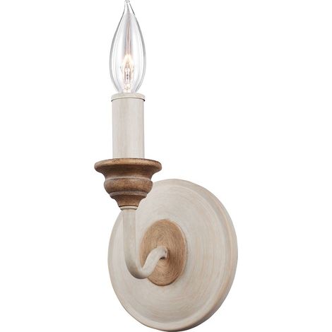 Elstead Hartsville - 1 Licht Innenkerze Wandleuchte Kreide gewaschen, Beachwood, E14 (1/5)