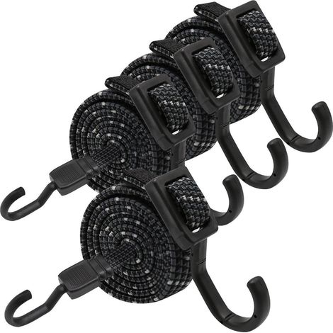 Spanngummi mit Haken 4er Set, 100cm flach, reflektierend, verstellbar (1/5)