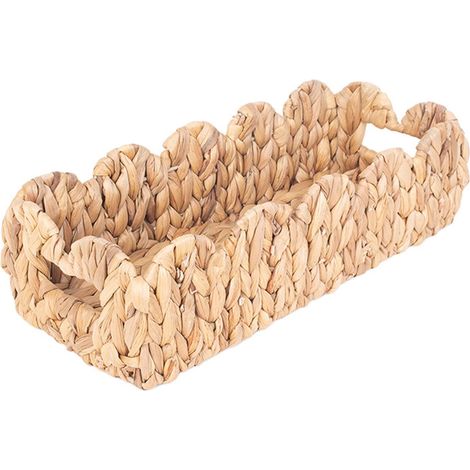 Panier de rangement papier toilette, festonné naturel tissé à la (1/5)
