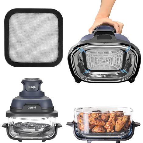 Magnétique Grille Anti Projection Accessoires pour CRISPi Friteuse Sans Huile Portable, 3,8L, 4-en-1 FN101EUGY,Grille Anti Eclaboussure pour Airfryer, Silicone Protection pour Friteuse à Air (1/5)