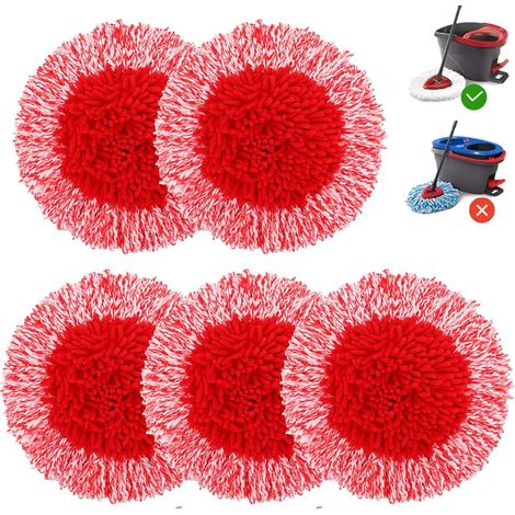 New replacement head for Viledar Turbo Smart/EasyWring&Clean Spin 1Tank mop, universal chenille fiber mop head, excellent water absorption, efficient dust removal