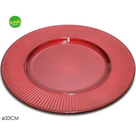 Sottopiatto rosso con righe Ø33 cm