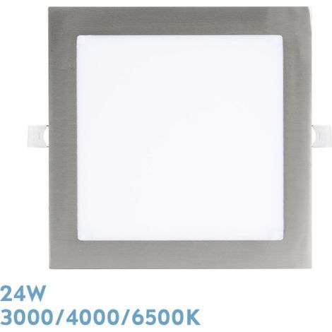 Abaco Incasso Downlight 24w 3000-4000-6500k Nichel 2160lm Quadrato 1.3x22.5x22.5cm Taglio 20d