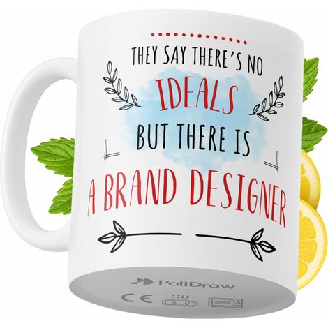 Mug design humoristique pour un créateur de marque, avec un texte amusant et un graphisme original. Idéal pour les anniversaires, les fêtes et les occasions spéciales. Mug premium pour la maison, le b