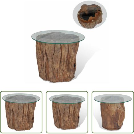 Couchtisch Glas - Couchtisch Teak Glas 50x40 cm (1/5)