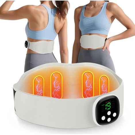 Massaggio a microcorrente, fascia per la vita, allevia la fatica, vibratore riscaldante pulsante per vita e addome, strumento per massaggio della vita. (1/2)