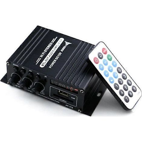 Amplificateur audio 2.0 canaux pour voiture, haut-parleur subwoofer 20 W + 20 W, amplificateurs audio numériques, mini chaîne hi-fi stéréo, entrée USB OTG (1/5)