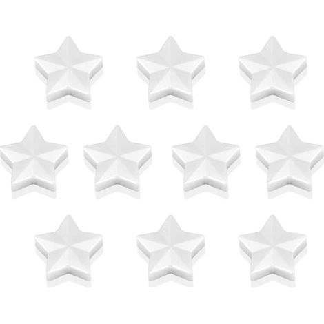 Imán para nevera, 10 imanes para pizarras magnéticas, imanes para nevera, pequeño imán para pizarra blanca, imán decorativo, para pizarra magnética, calendario (estrella, blanco) (1/5)