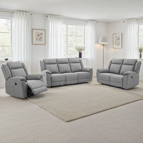 Skye 3+2+1 Linen Electric Recliner Sofa Set (Grey) (1/5)
