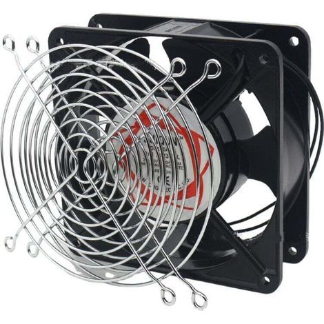 Ventilateur axial pour cassette de cheminée, insérable, haute température, de pales métalliques, silencieux et universel. 120 x 120 x 38 mm