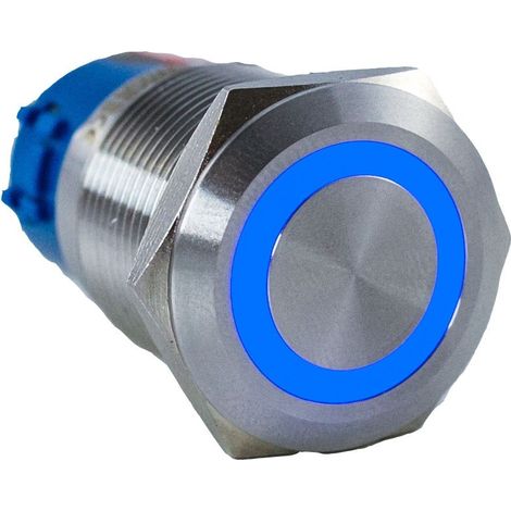 Pulsador biestable antivandálico 250V 5A 2NO2NC 19x38MM azul (1/5)