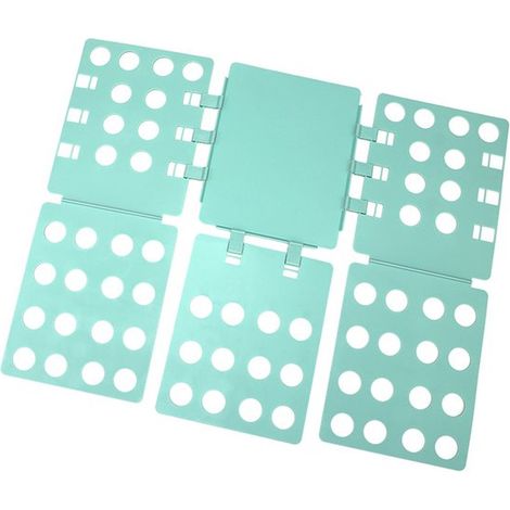Tavola pieghevole per abiti, sistema di stoccaggio per abbigliamento, organizer per vestiti, tavola pieghevole 70 x 56 cm, organizer per jeans e pantaloni, plastica verde (1/5)