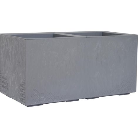 Siena Garden Pflanzgefäße FARO STONE grau 40x80x40 cm (1/4)