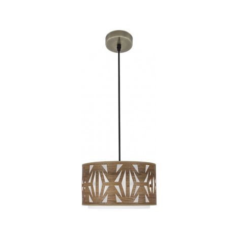 Colgante Katerina 1xe27 Cuero/madera Oscura Regx30x30 cm