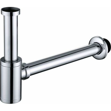 Siphon de Lavabo Tube de Siphon Chromé Design L en acier inoxydable Anti Odeur 1 1/4'' Haute Qualité pour Evier Lavabo (1/5)
