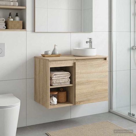 Gabinete de baño intermedio Roble 30 x 44,5 x 50 cm