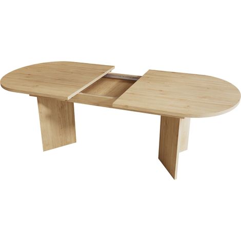 GagaTable à manger extensible 160-200 x 90 cm, 6 à 8 personnes, chêne (1/5)