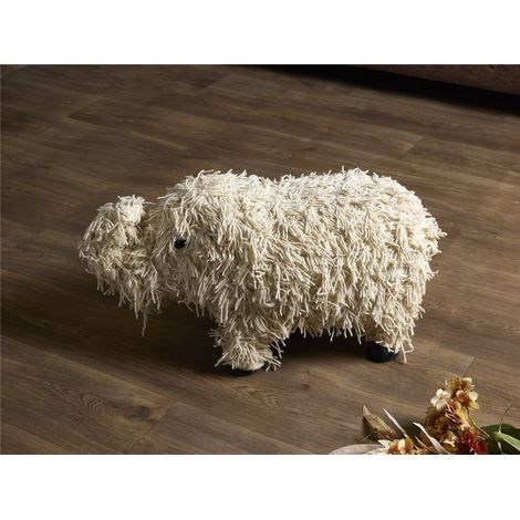Elefant aus Pappmaché und weißer Wolle, 33 cm. 69 x 29 x 33 cm (1/3)