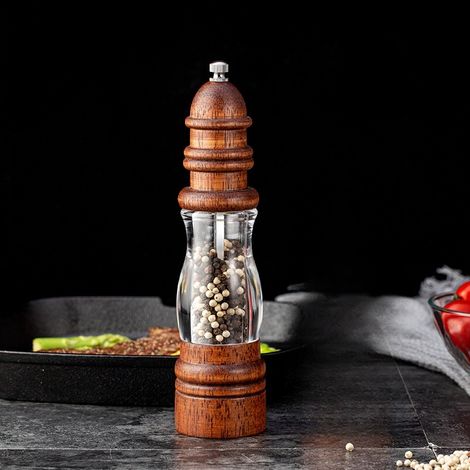 Moulin à sel et poivre en bois, broyeur manuel, ustensiles de cuisine, cadeaux de Noël pour adultes, hommes et femmes (1/2)