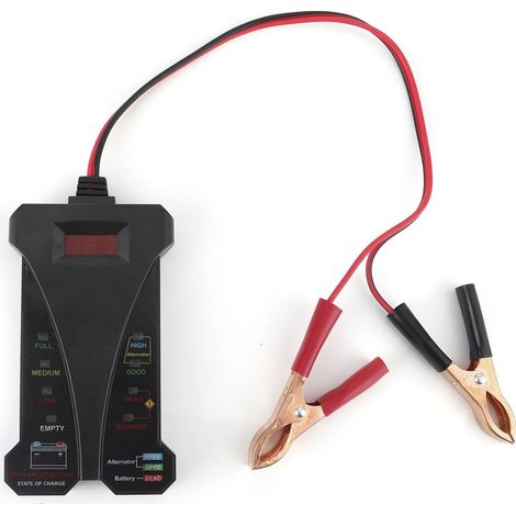 Testeur de batterie numérique 12 V, analyseur de système de charge, test de tension de sortie d'alternateur avec écran LCD (1/5)