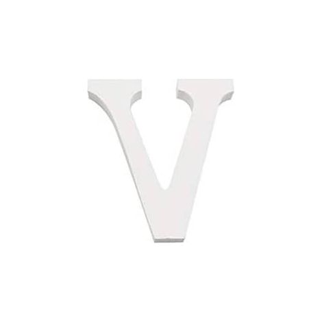 Letra V madera decorativo 11 cm  Blanco (1/3)
