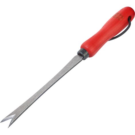 FELCO 442 Désherbeur en Profondeur – Acier au bore forgé, manche en frêne FSC & sangle en cuir – Outil de jardinage durable et précis (1/5)