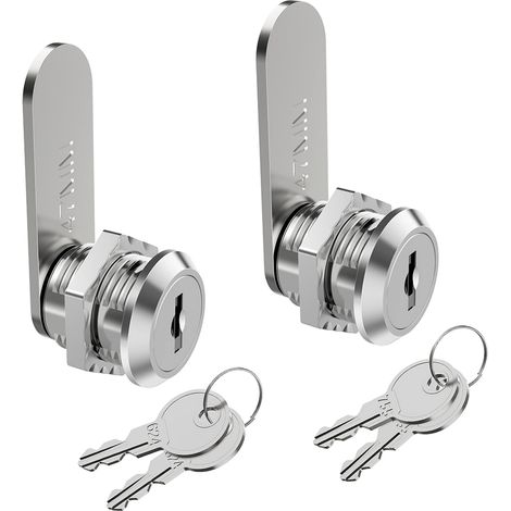 Lot de 2 serrures de boîte aux lettres de 16 mm, serrures à levier pour boîtes aux lettres et portes d'armoire