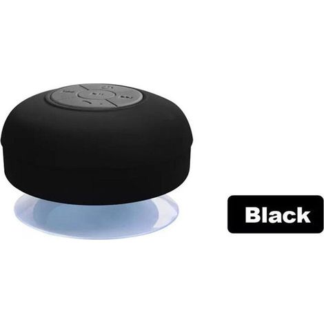 BTS-06Enceinte Bluetooth étanche à ventouse pour salle de bain, cadeau idéal pour les appels portables, grande enceinte Bluetooth à ventouse, noire (1/3)