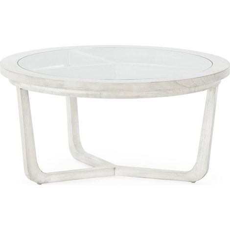 Table basse en bois de cèdre et verre finition gris voilé - Gris voilé bois clair transparent (1/3)