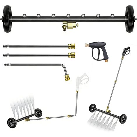 Nettoyeur de châssis Haute Pression, insérer l'extension de raccord Rapide 1/4", Longueur Totale 60 cm, Deux en Un Lave-sous-Champ de véhicule, avec 3 Barres d'extension (1/5)
