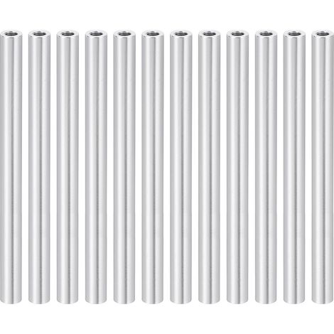 12Pcs Entretoise Filetée M3 en Aluminium 3x5x60mm Argent (1/5)
