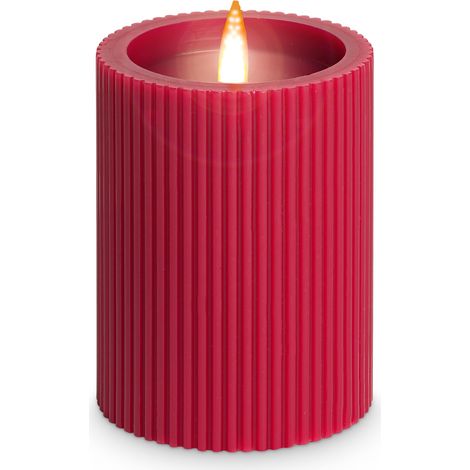 Bougie LED d'environ 11 x 7,5 cm, Bougie en Cire véritable avec lumière vacillante, Couleur aléatoire, Fonctionne à Piles, minuterie 6 h, comme décoration de fête, décoration de Noël (1/5)