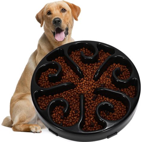 Ciotole per cani a lenta erogazione per cani di taglia grande, media e piccola, ciotole antiscivolo a forma di labirinto, ciotole per cibo per cani a lenta erogazione per animali domestici, ciotole a (1/5)